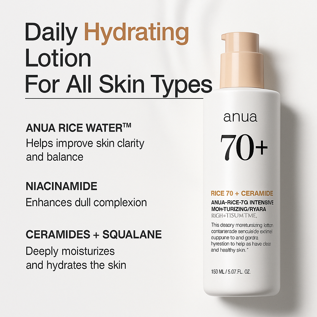 Anua Rice 70+ Ceramide | Rice Moisture Milk