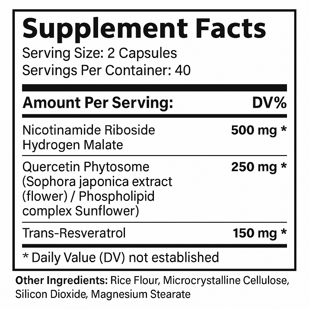 NAD+  Nicotinamide Riboside Skin Aging Suppport | 80 Caps